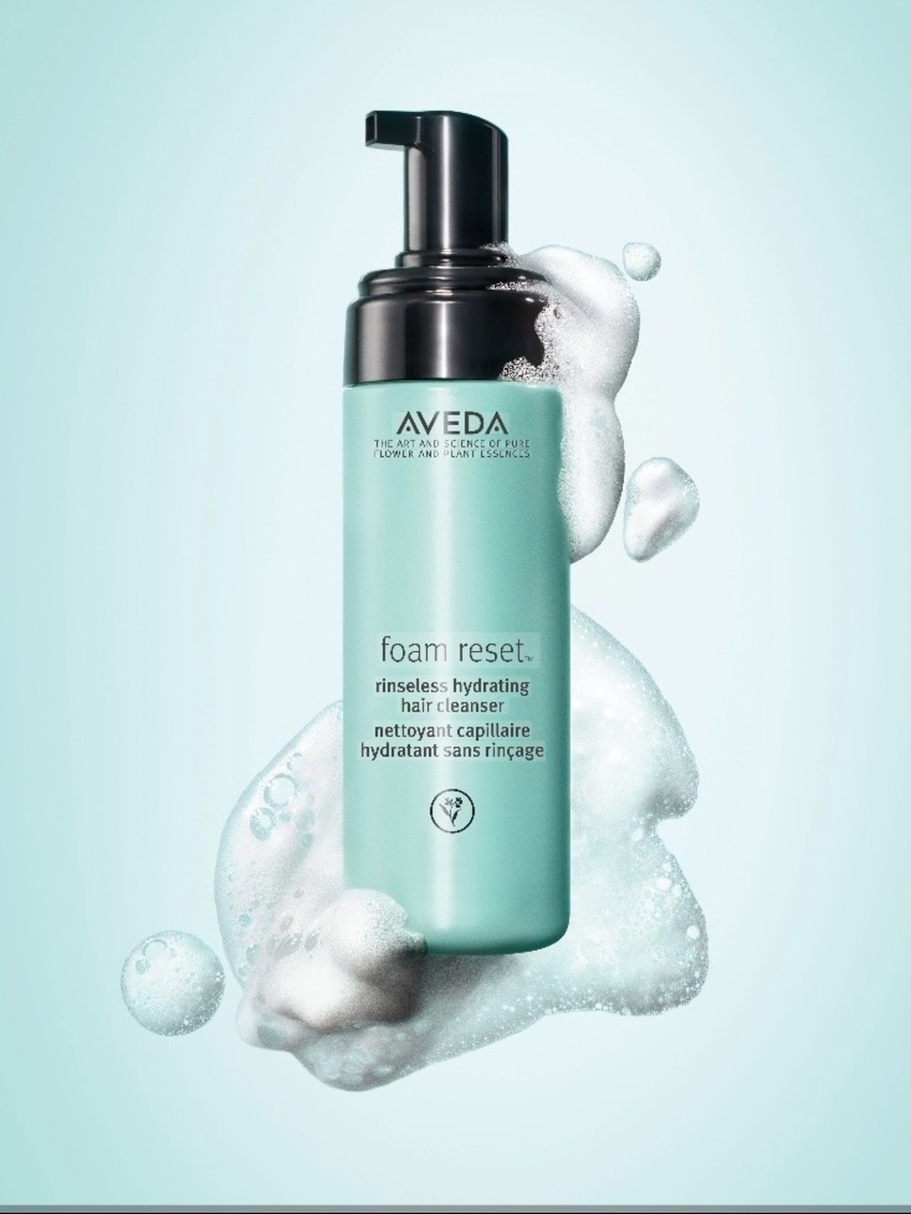 2 AVEDA Foam Reset Rinseless Hydrating Cleanser - Mint Green and Black